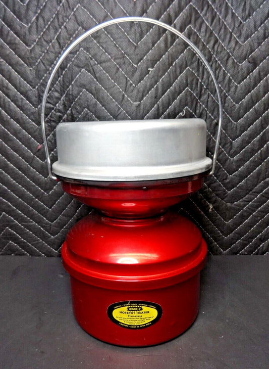 Vintage 1950s WHAM-O Safe FLAMELESS Hot Spot Catalytic Camping Stove Heater Red