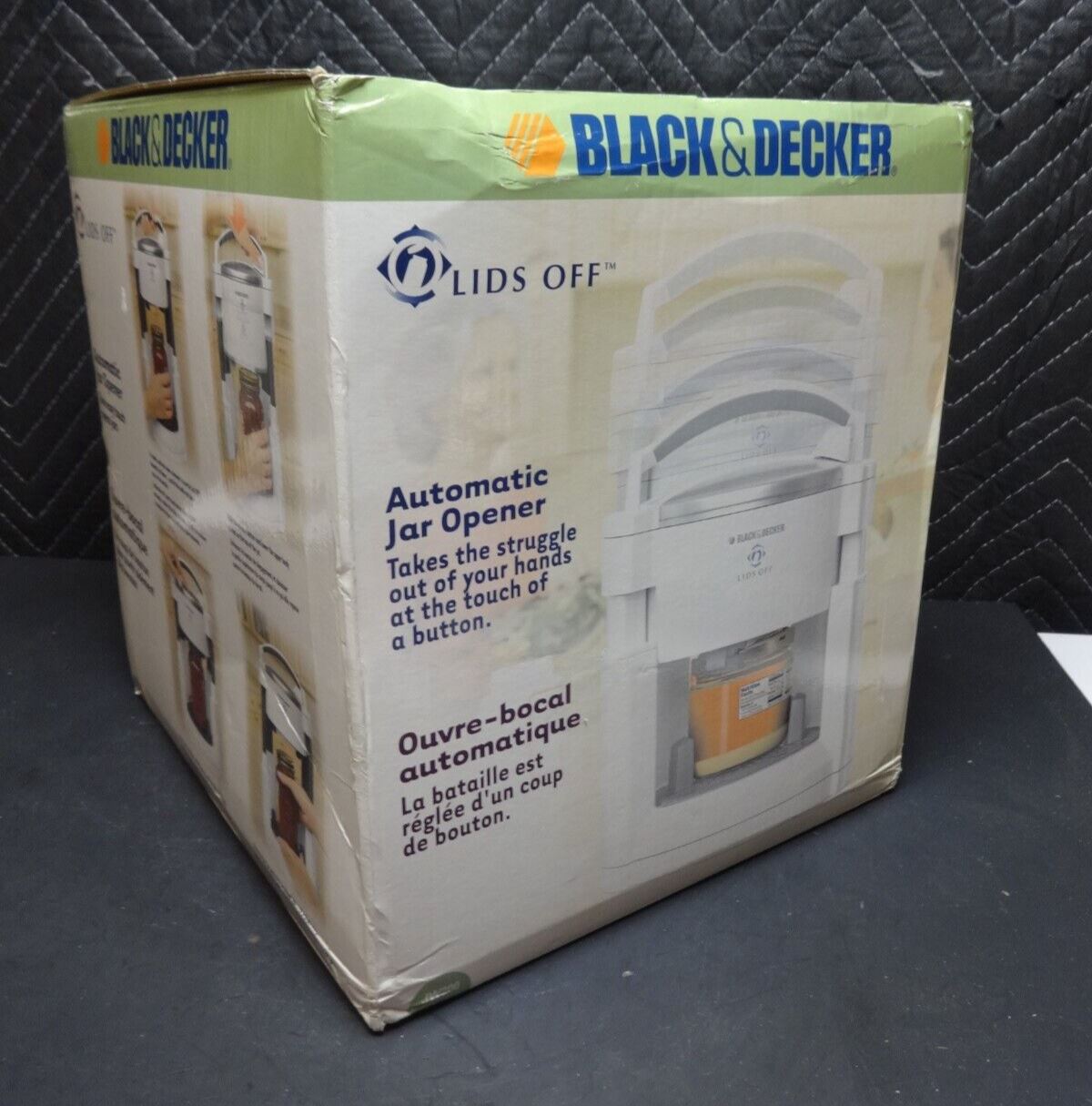 Black & Decker Lids Off Automatic Jar Opener White Aids with Arthritic Hands NEW