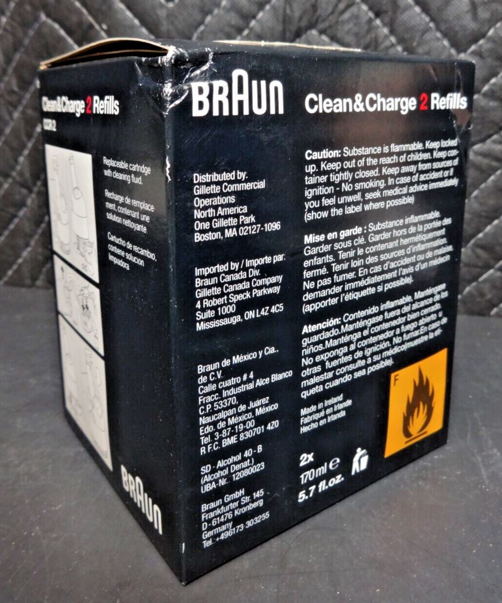 Braun Clean & Charge Cartridge Refills 2Pack Genuine Shaver Cleaner CCR2 NIB