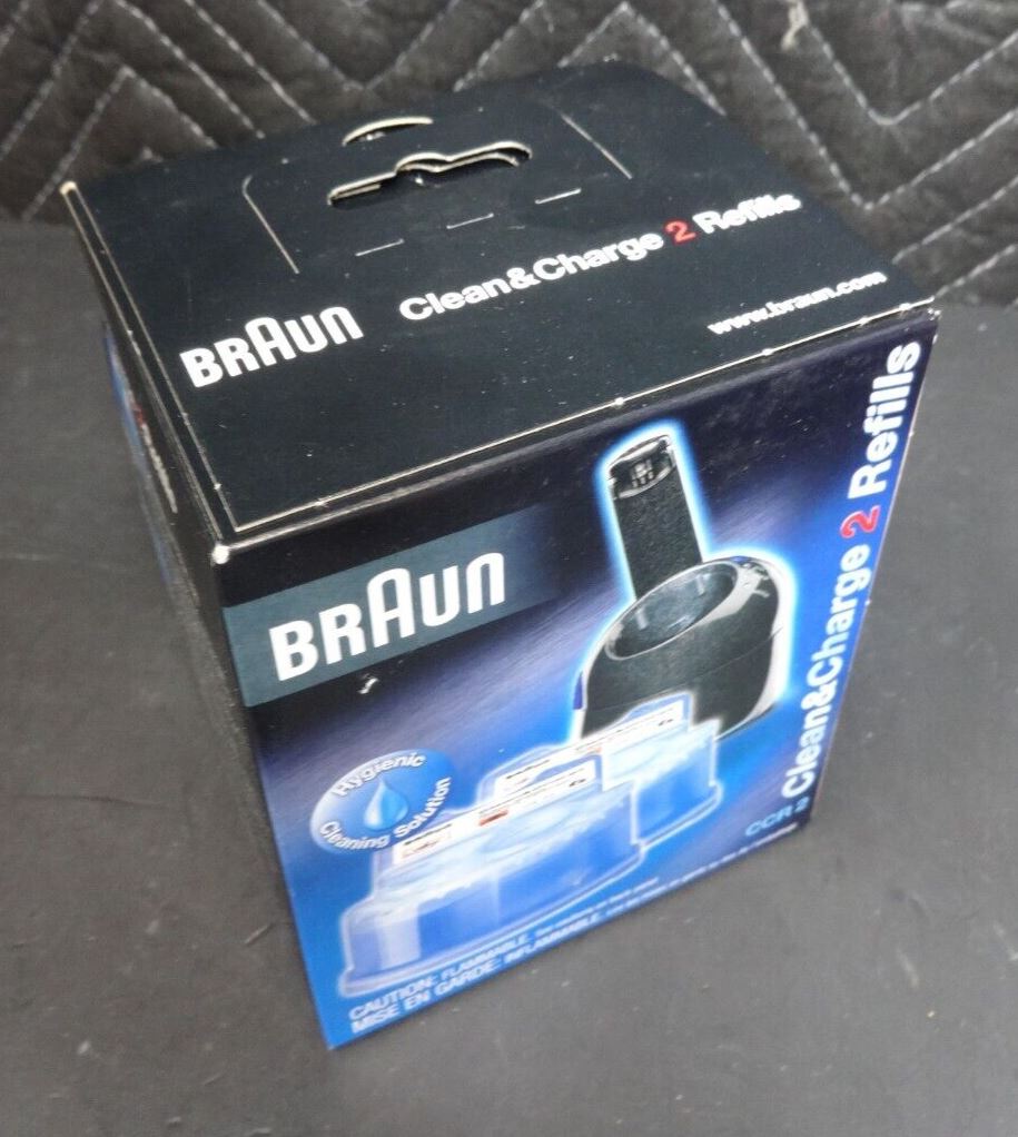 Braun Clean & Charge Cartridge Refills 2Pack Genuine Shaver Cleaner CCR2 NIB