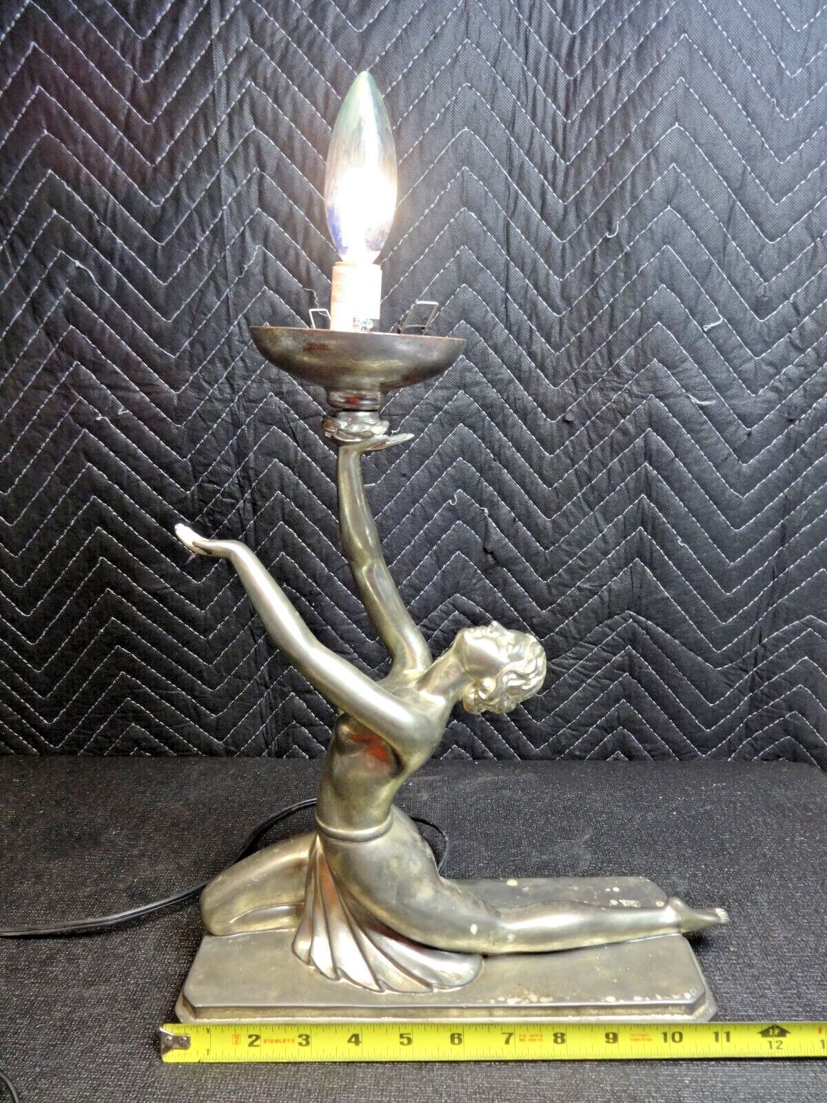 Beautiful Art Deco Style Resin Desk Table Lamp by Crosa 1998