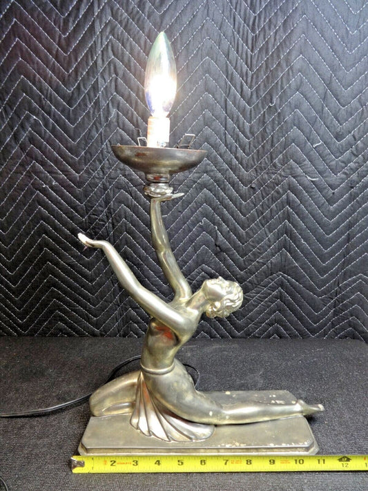 Beautiful Art Deco Style Resin Desk Table Lamp by Crosa 1998