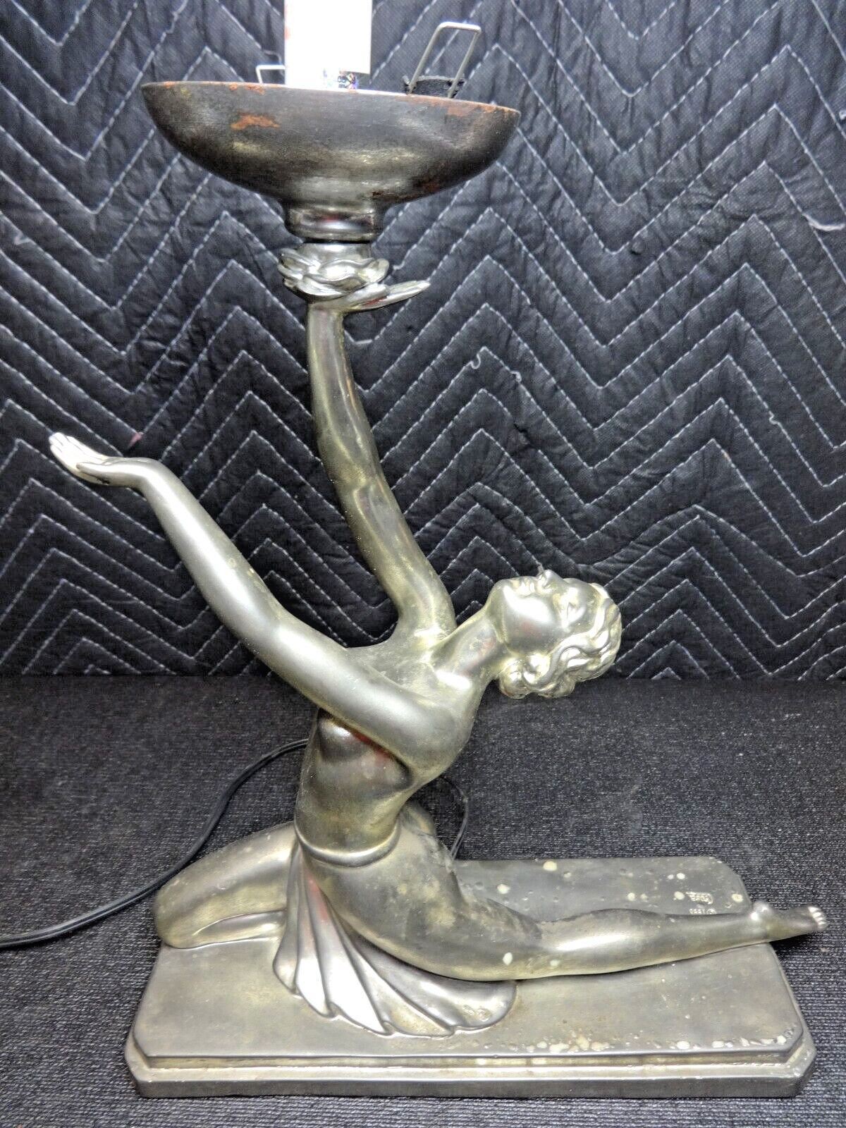 Beautiful Art Deco Style Resin Desk Table Lamp by Crosa 1998