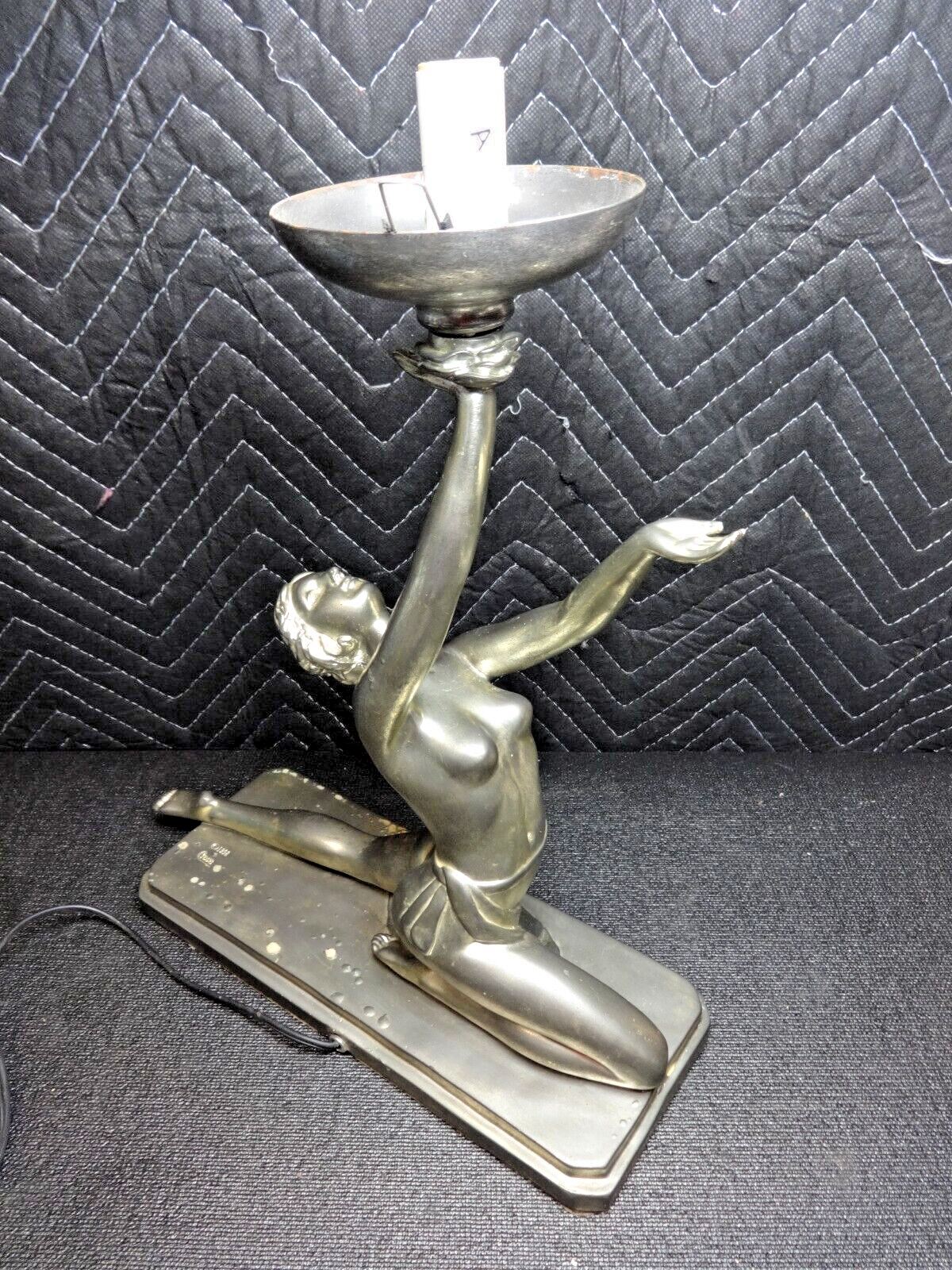 Beautiful Art Deco Style Resin Desk Table Lamp by Crosa 1998