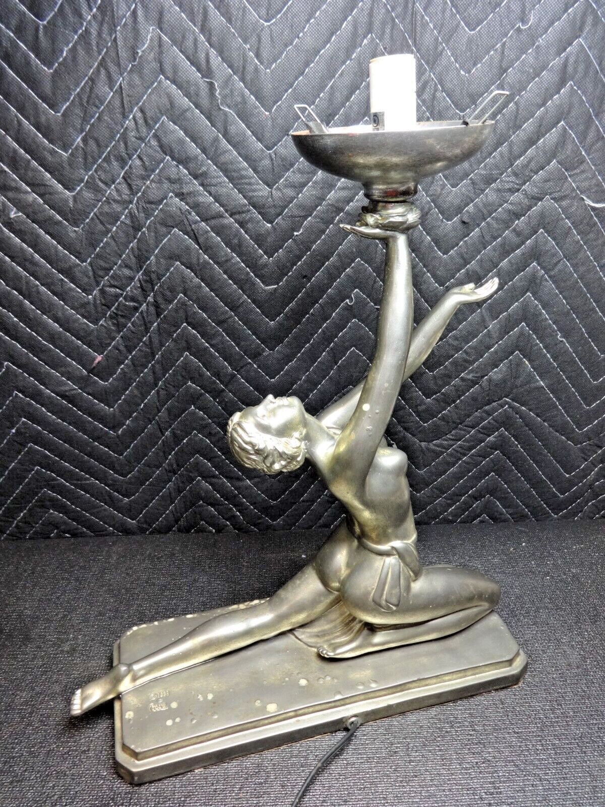 Beautiful Art Deco Style Resin Desk Table Lamp by Crosa 1998