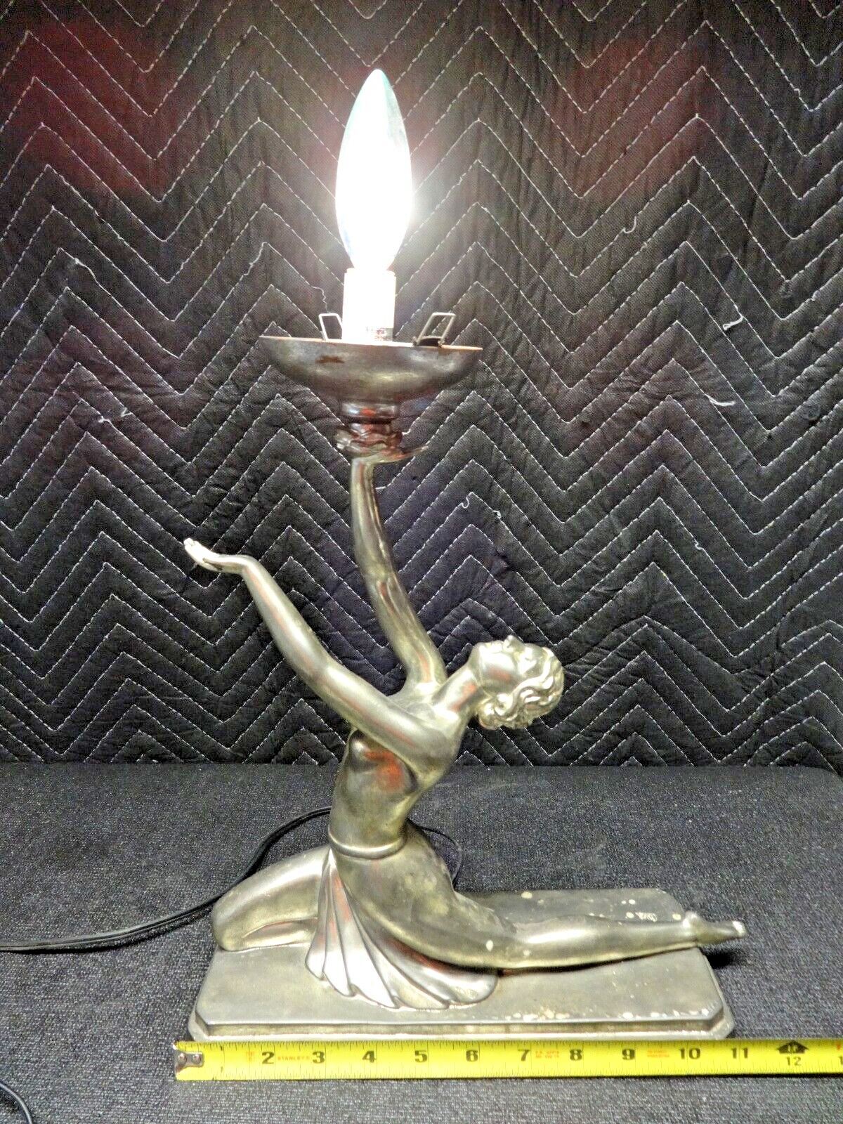 Beautiful Art Deco Style Resin Desk Table Lamp by Crosa 1998