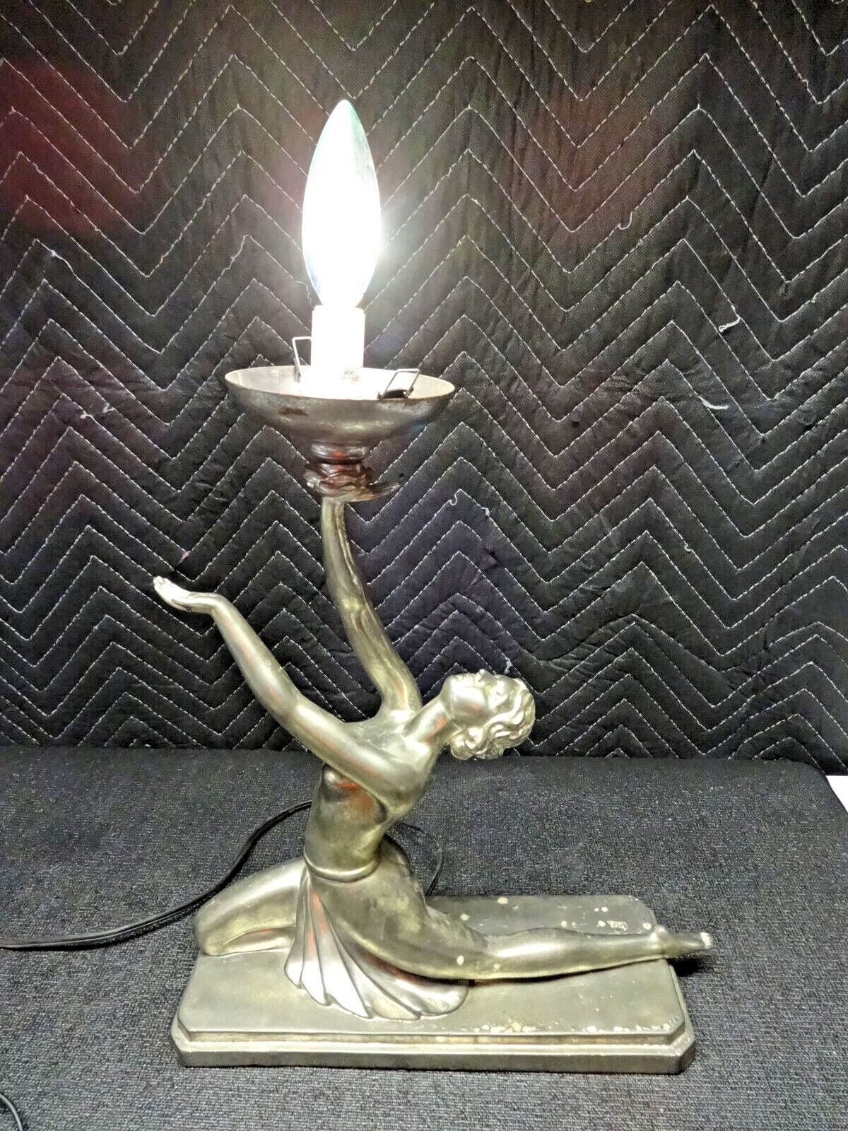 Beautiful Art Deco Style Resin Desk Table Lamp by Crosa 1998