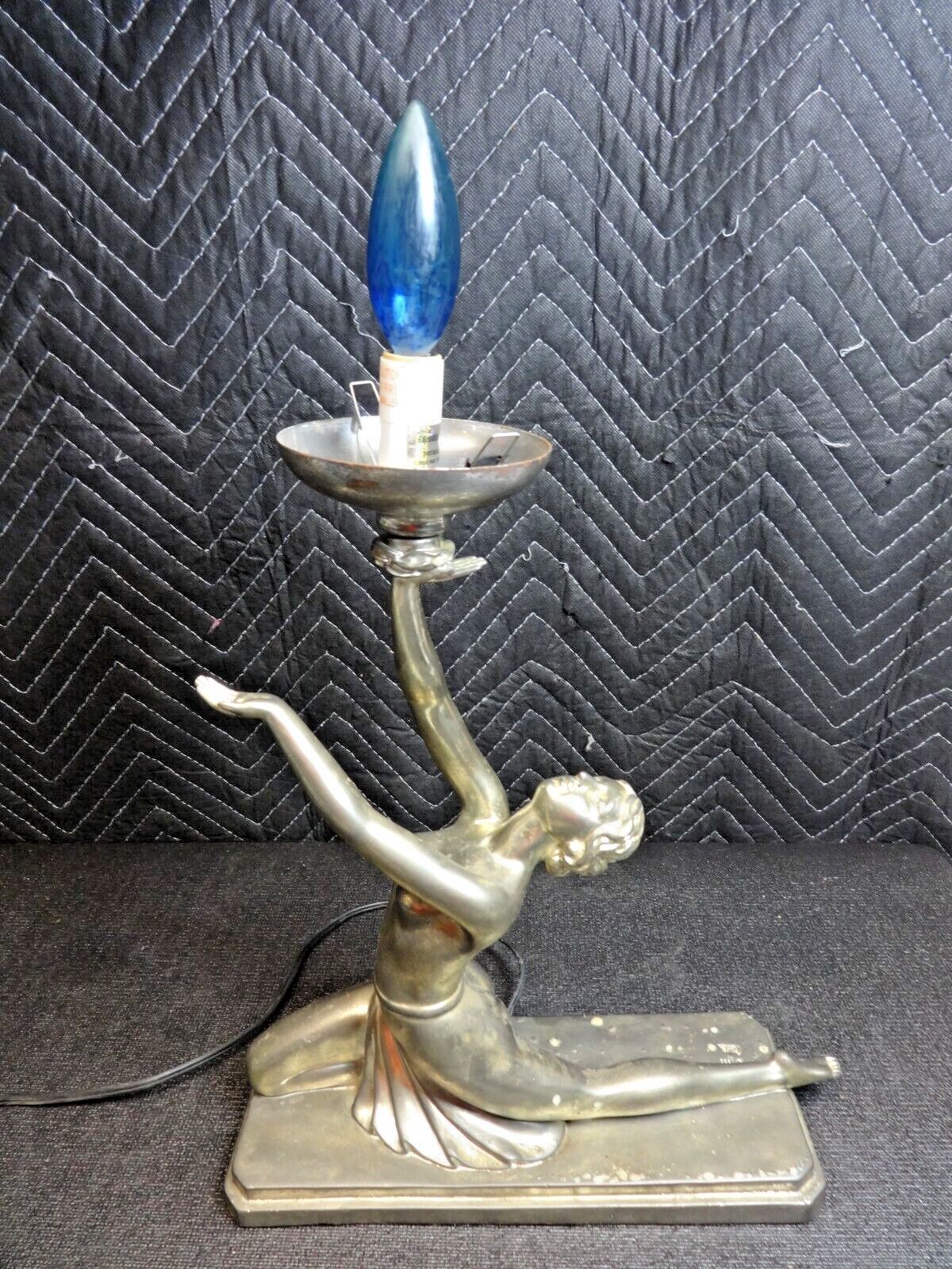 Beautiful Art Deco Style Resin Desk Table Lamp by Crosa 1998