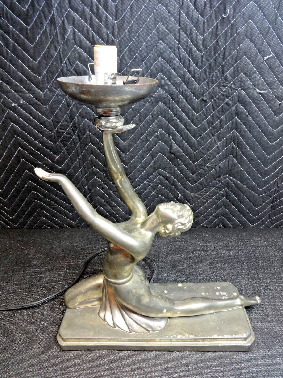 Beautiful Art Deco Style Resin Desk Table Lamp by Crosa 1998