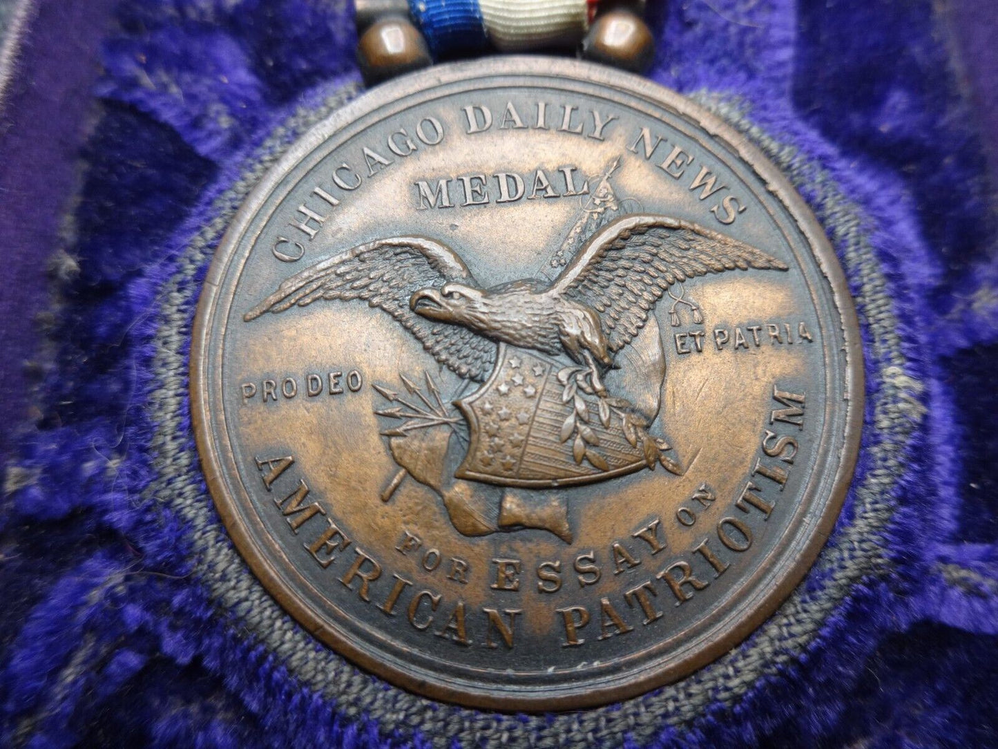 1894 The Chicago Daily News Patriotism Medal, For Essay on American Patriotism