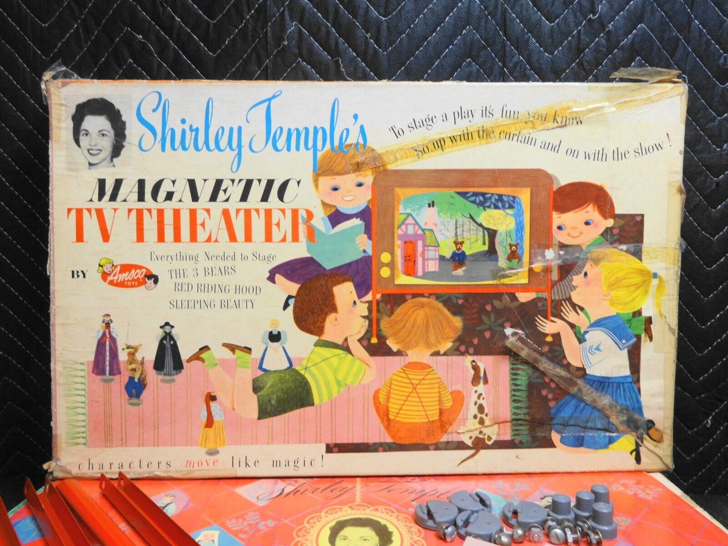 1958 SHIRLEY TEMPLE MAGNETIC TV THEATER - Vintage Playset