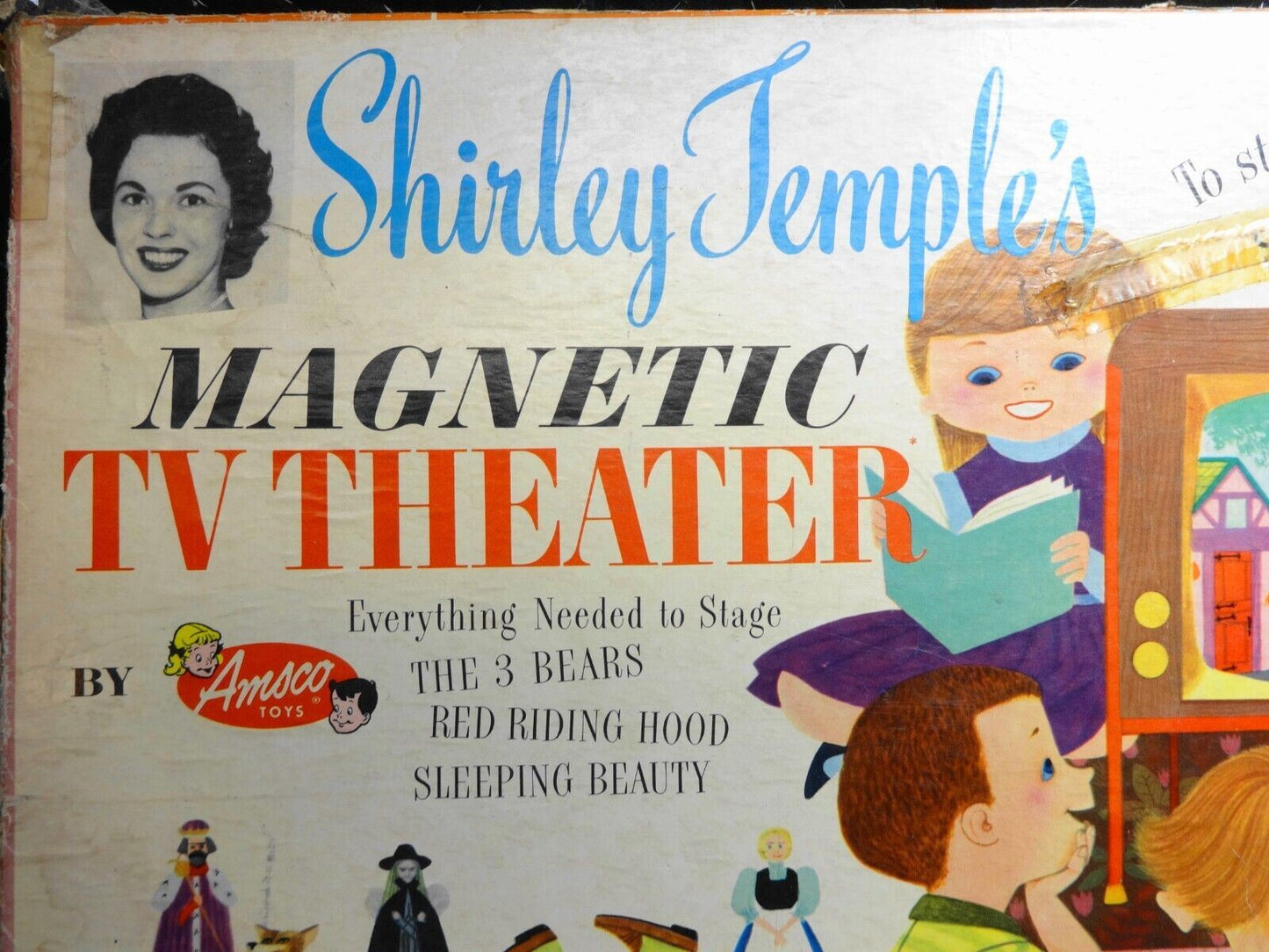 1958 SHIRLEY TEMPLE MAGNETIC TV THEATER - Vintage Playset