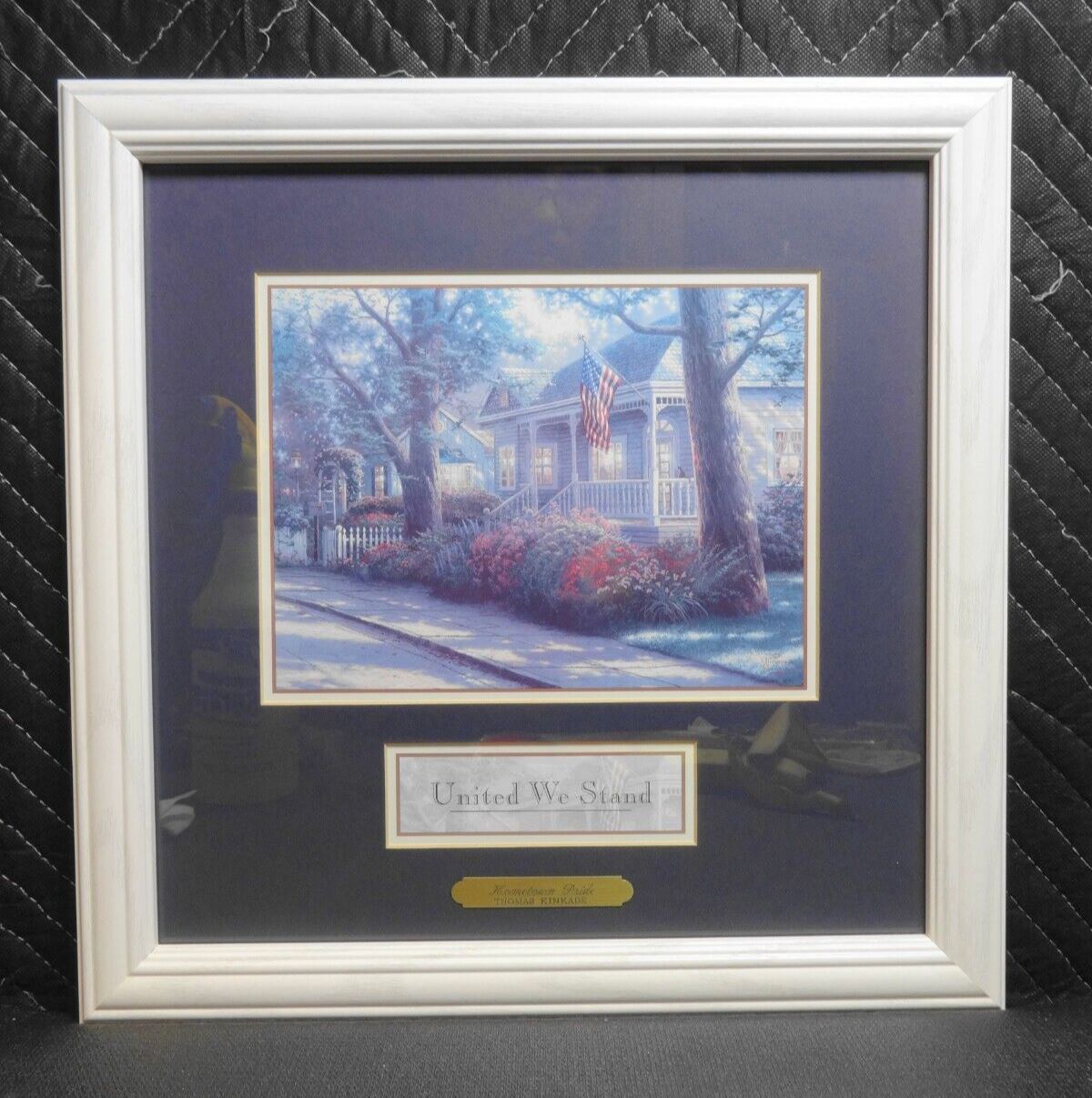 United We Stand Thomas Kinkade Hometown Pride - 15 x 15 Framed with COA