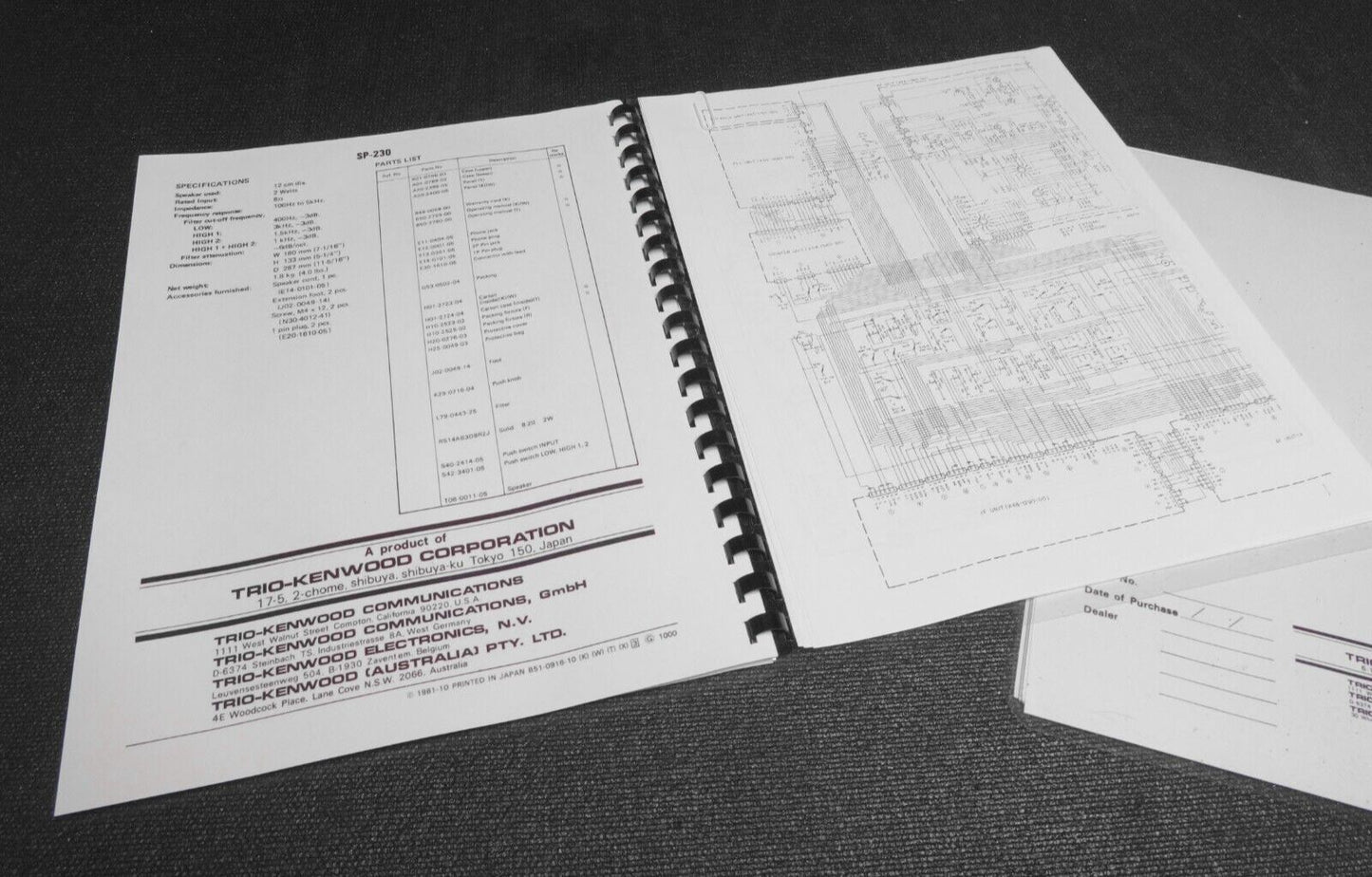 Kenwood TS-830S Service & Instruction Manuals w/ Schematics