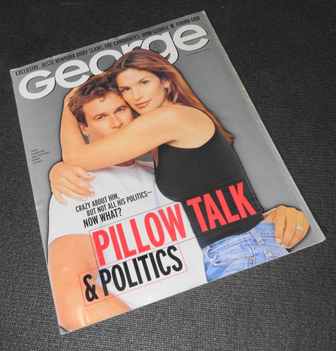 John JFK Kennedy Jr George Magazine September 2000 Cindy Crawford & Gerber Cover