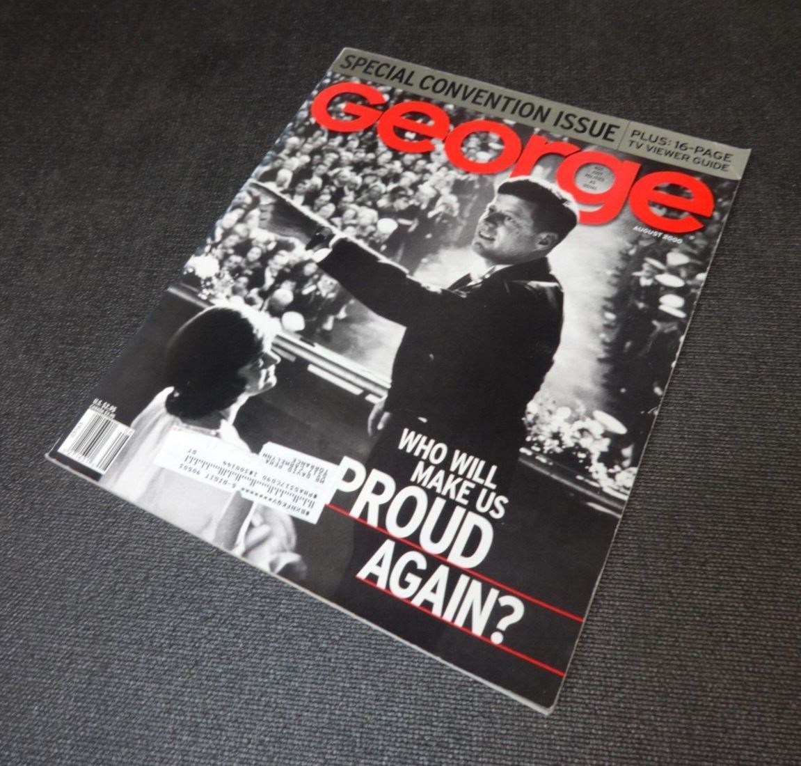 John Kennedy Jr. George Magazine August 2000 President JFK & Jackie Cover