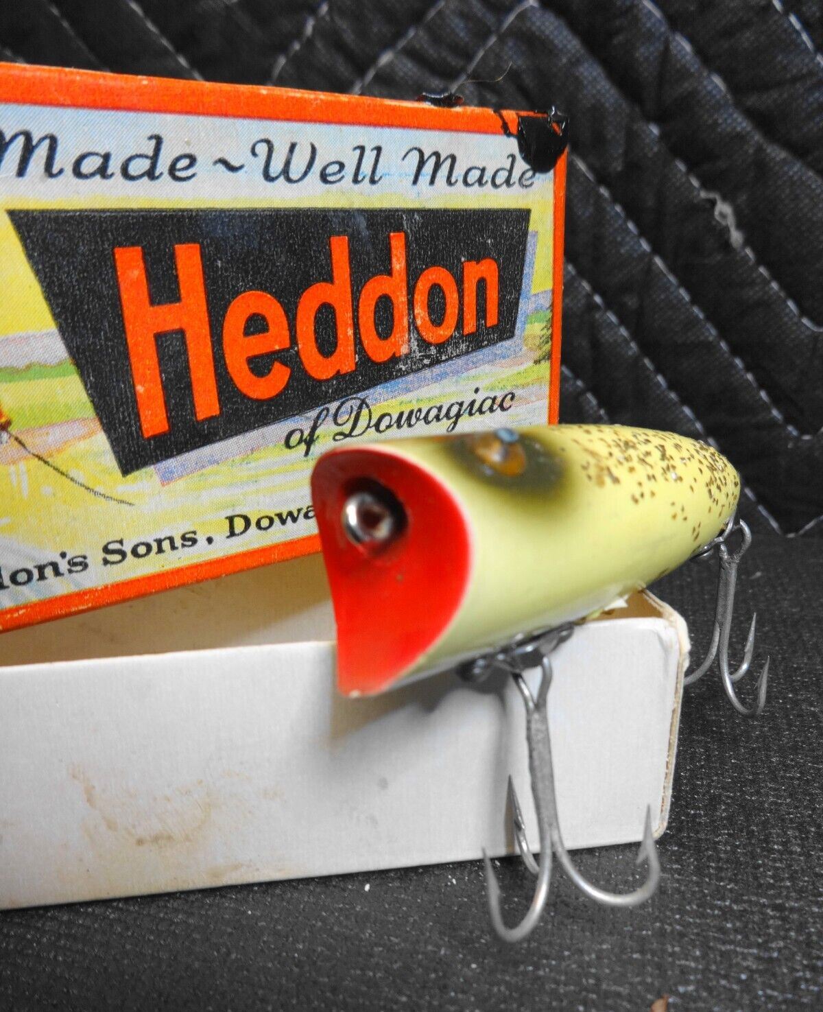 VINTAGE HEDDON BABY LUCKY 13 FISHING LURE WOODEN TACK EYES GLITTER SCA –  ineedths