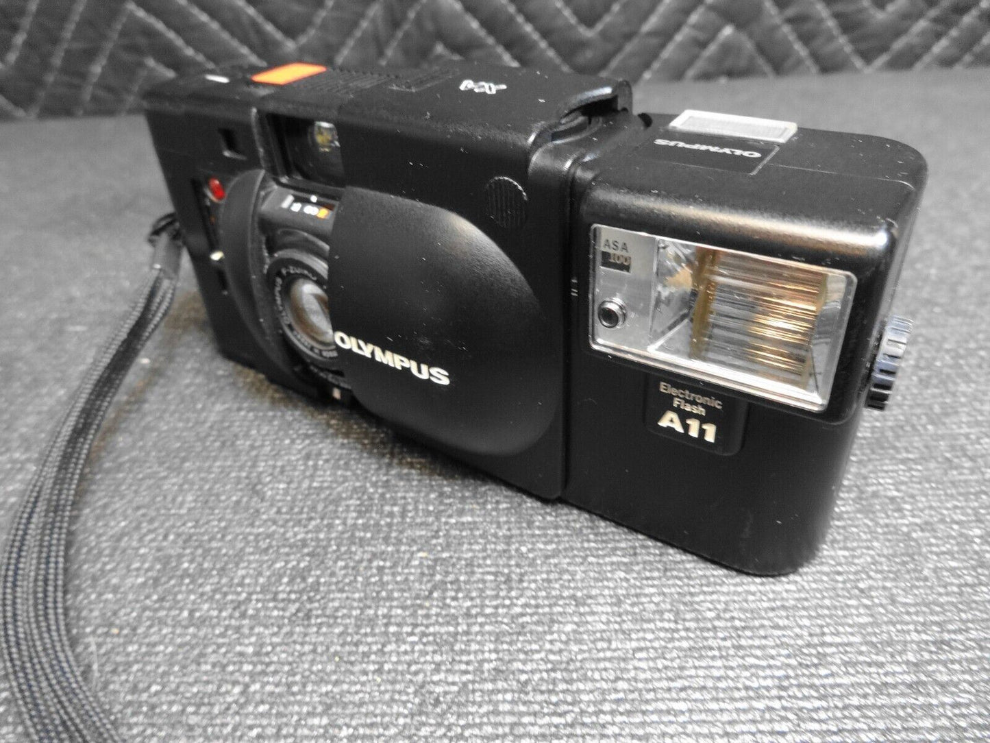 Olympus XA 35mm Rangefinder Film Camera w/ A11 Flash & Instructions