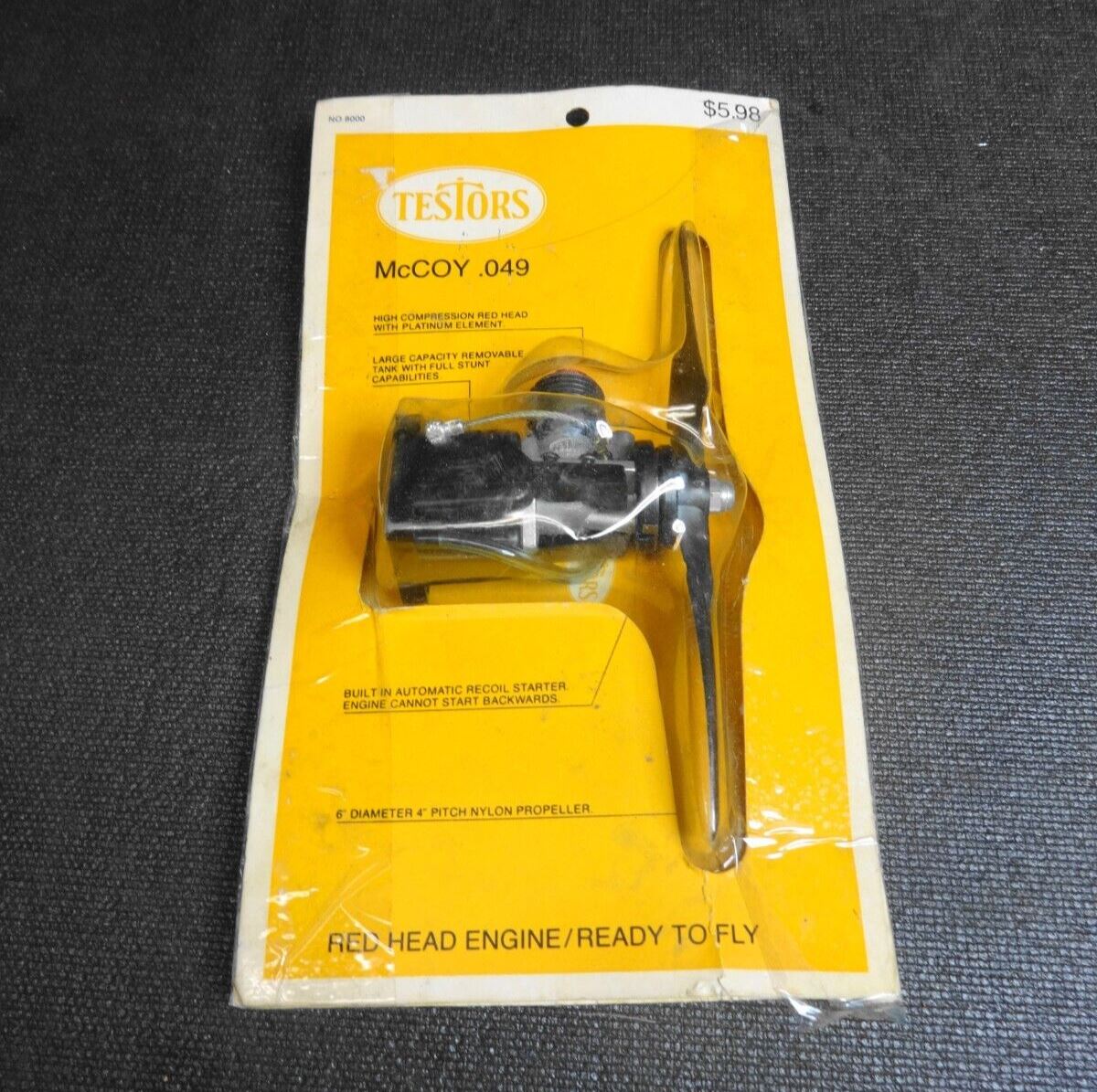 1969 Testors McCoy .049 Red Head CL Model Airplane Engine - New in Pac ...