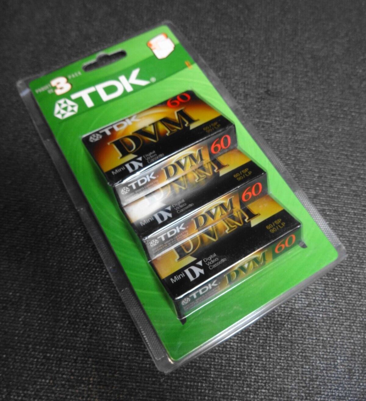 3-pack TDK Superior Grade Mini DVC Camcorder Videotape Cassette Tape, 60 Minutes