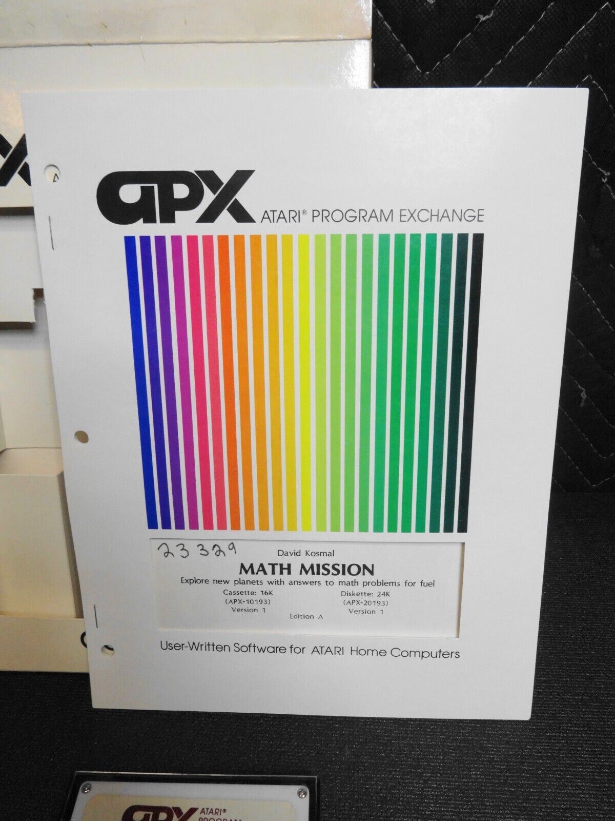 APX Math Mission Cassette and Manual - 1982 APX-10193 - Vintage Atari