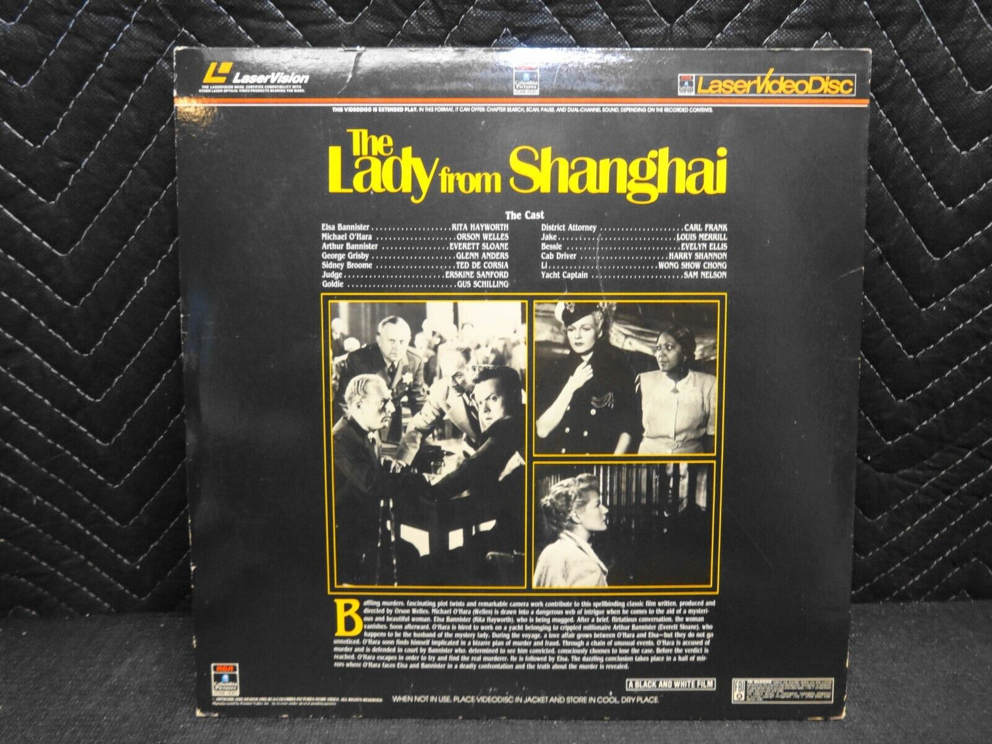 The Lady From Shanghai Laserdisc LD Rita Hayworth Orson Welles VG