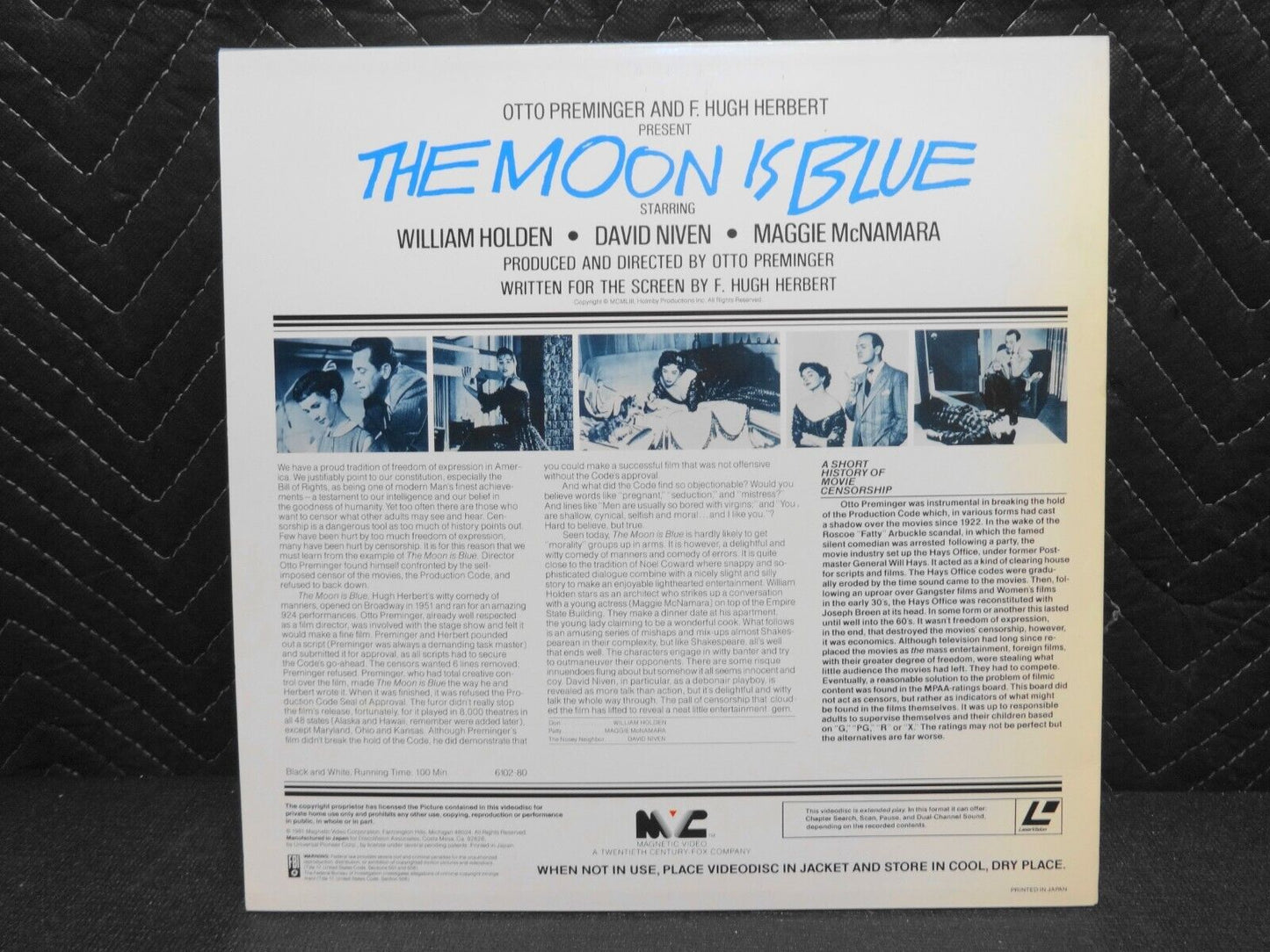 THE MOON IS BLUE - Laserdisc - William Holden