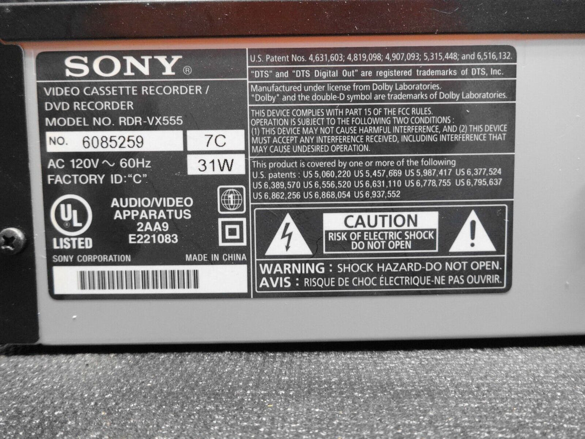 Sony Rv666 Sony VCR DVD Combo Player/Recorder Dubbing RDR-VX555 - *SERVICED ...
