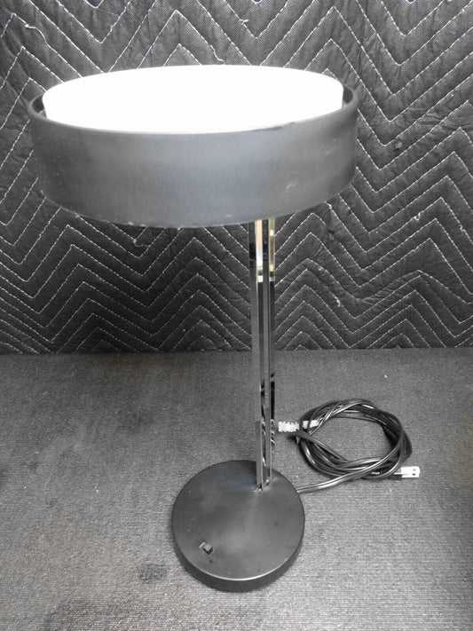 LIGHTOLIER Chrome Black & White Desk Lamp - Vintage Mid Century Modernist