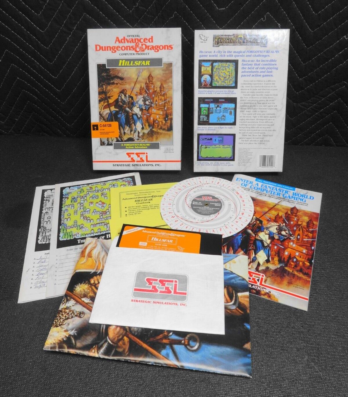 AD&D HILLSFAR SSI w/Poster Commodore 64/128 - Advanced Dungeons & Dragons