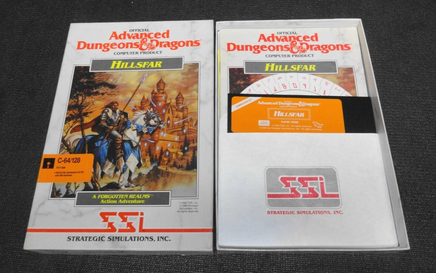 AD&D HILLSFAR SSI w/Poster Commodore 64/128 - Advanced Dungeons & Dragons