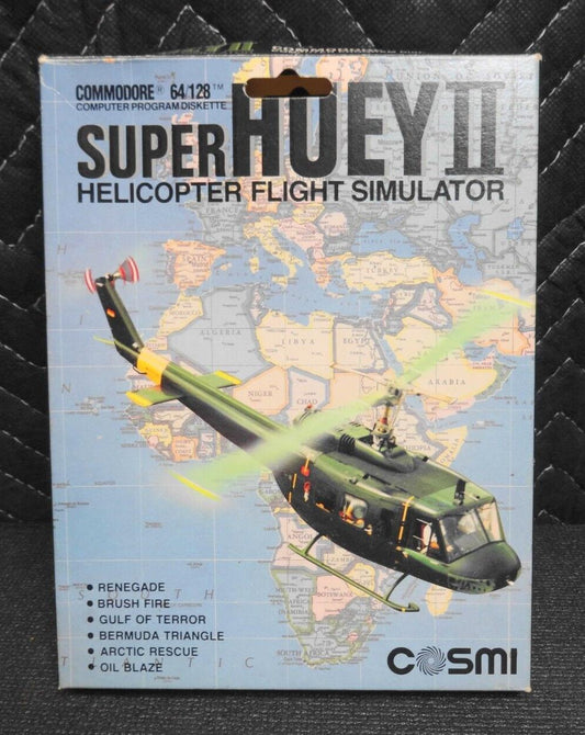 Super Huey II Commodore 64 C64 Computer Video Game - Box, Manual, Floppy Disk