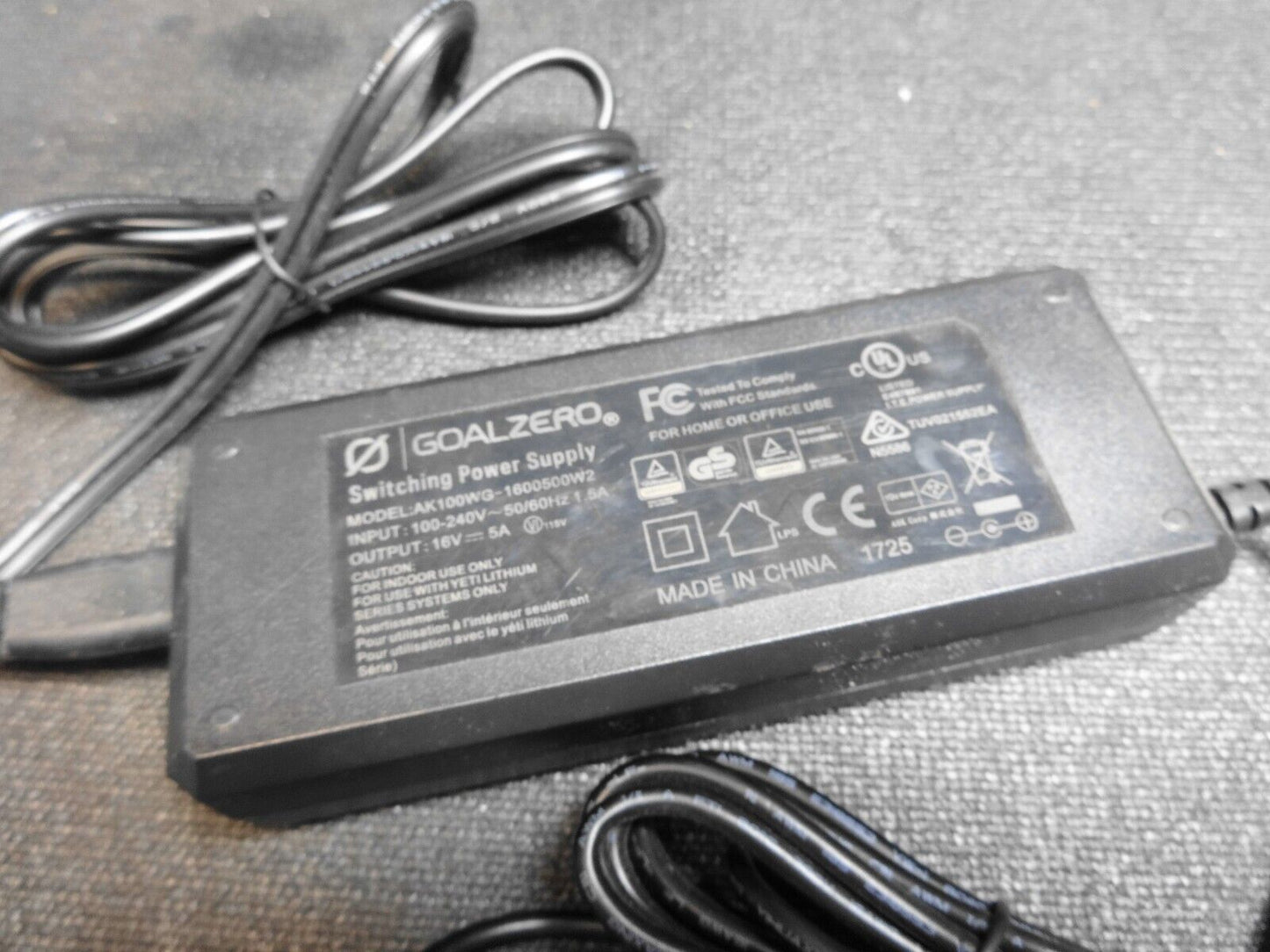 Goal Zero Switching Power Supply Charger | AK100WG-1600500W2 | 16V - 5.0A