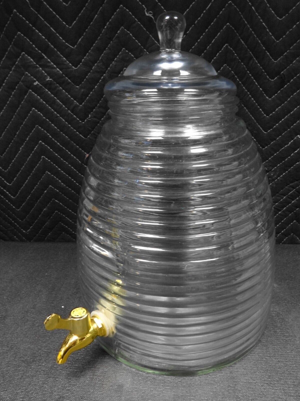 large vintage beehive shaped glass water pitcher drink bar dispenser jug