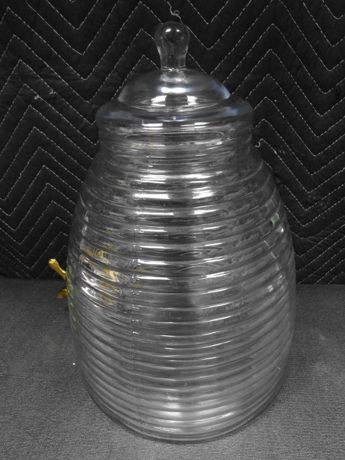 large vintage beehive shaped glass water pitcher drink bar dispenser jug