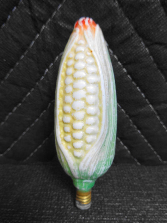 Vintage Milk Glass Figural Christmas Light Bulb Corn - Working