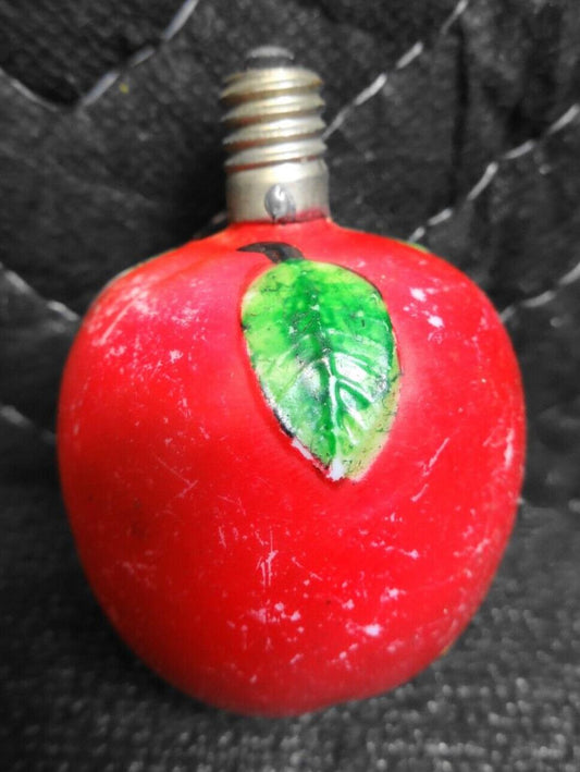 VINTAGE 1930'S MILK GLASS APPLE CHRISTMAS LIGHT BULB - WORKS