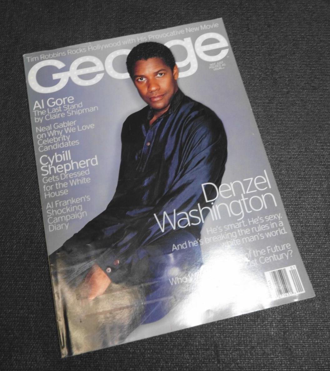 George Magazine December January 2000 Denzel Washington Cybill Shepherd Al Gore