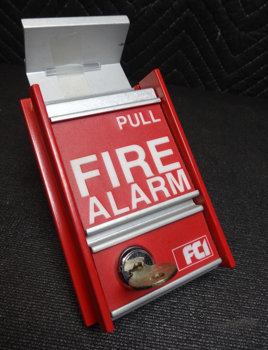 NEW OPEN BOX FCI MS-2 Fire Alarm Pull Station RED IN COLOR WITH KEY