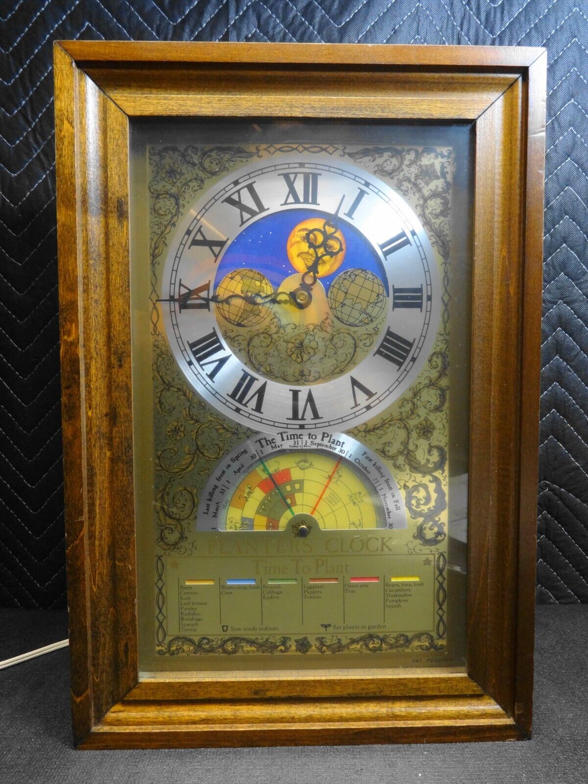 Vintage Mechtronics Fairfield Planters Clock Moon Time To Plant Model 6 Working