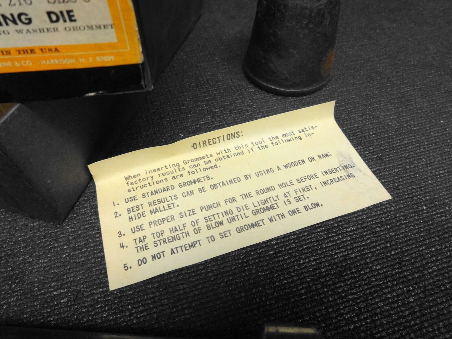 C.S. Osborne Plain Grommet Setting Die Anvil Set 216-3 Size #3 7/16" Inch USA