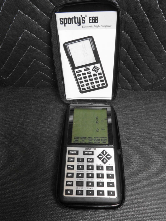 Handheld Flight Calculator Sporty's E6B With Case Manual & Guide Sporty