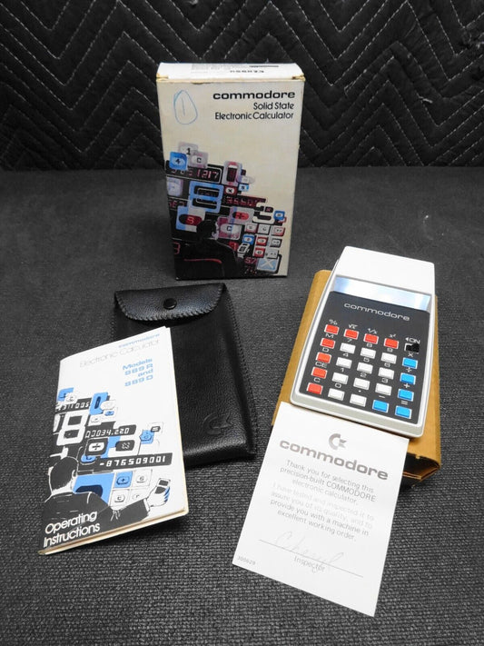 Vintage RARE Commodore Calculator Model 889D w/ Case, Manual, Box - NOS