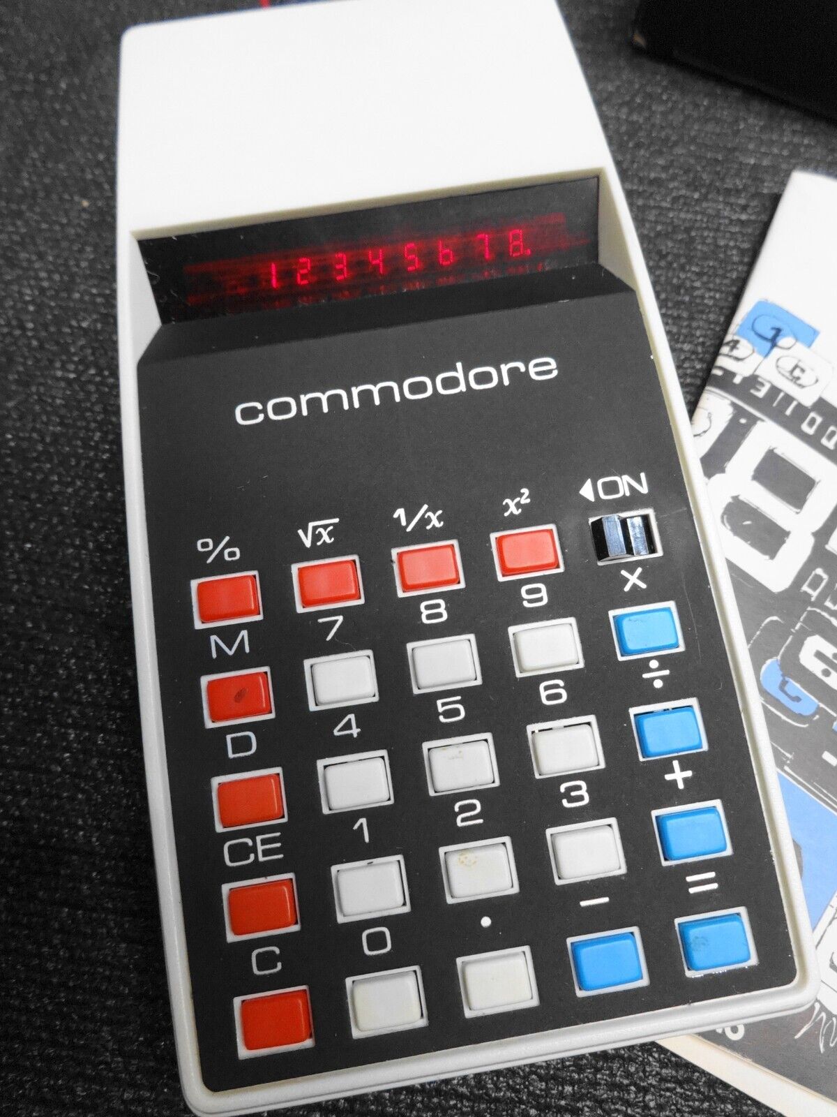 Vintage RARE Commodore Calculator Model 889D w/ Case, Manual, Box - NOS