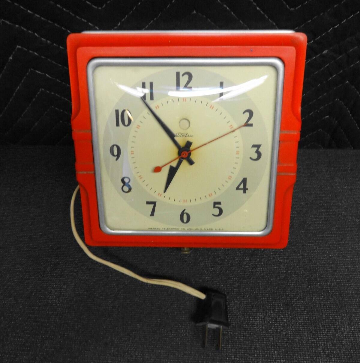 Pre-War 1940s Telechron Kitchen clock model 2H11 “The Café” Working Condition