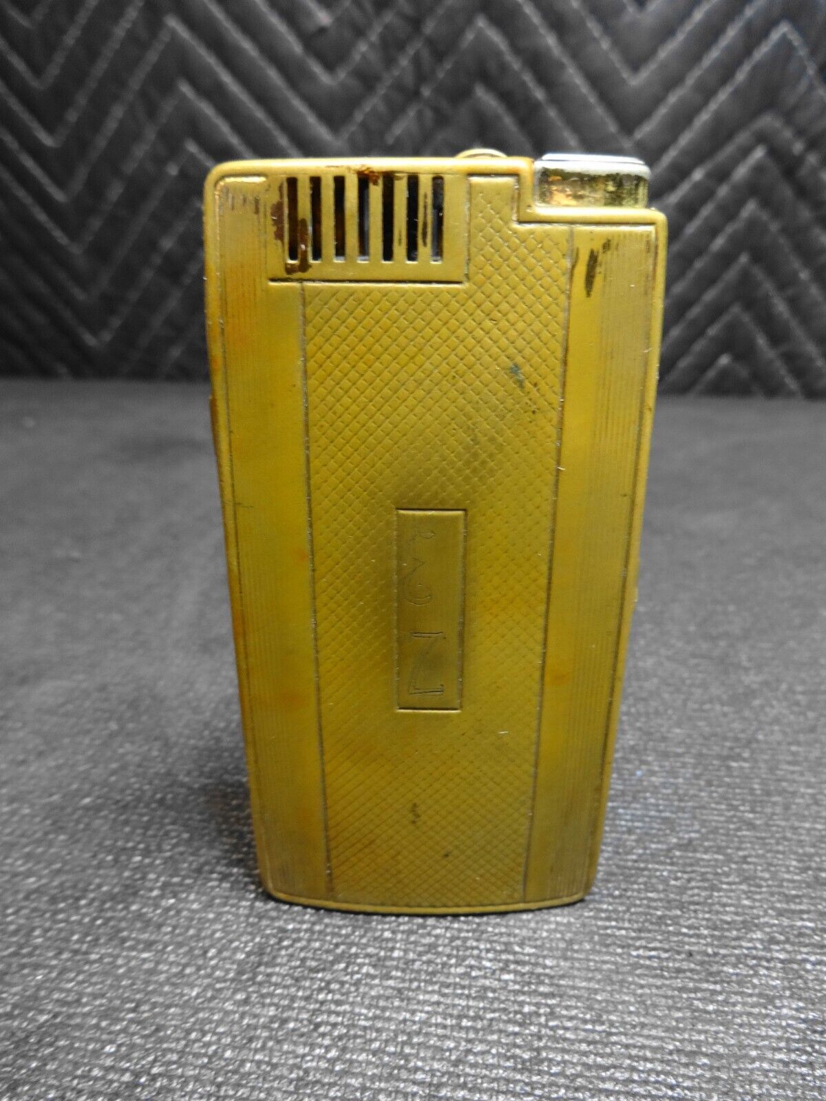 RONSON ART DECO COMBO CIGARETTE LIGHTER & CASE 1940'S - Inscribed "EZ"