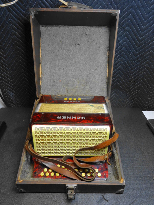 Nice Old Hohner Club IIIB III B Diatonic Button Accordion w/ Case