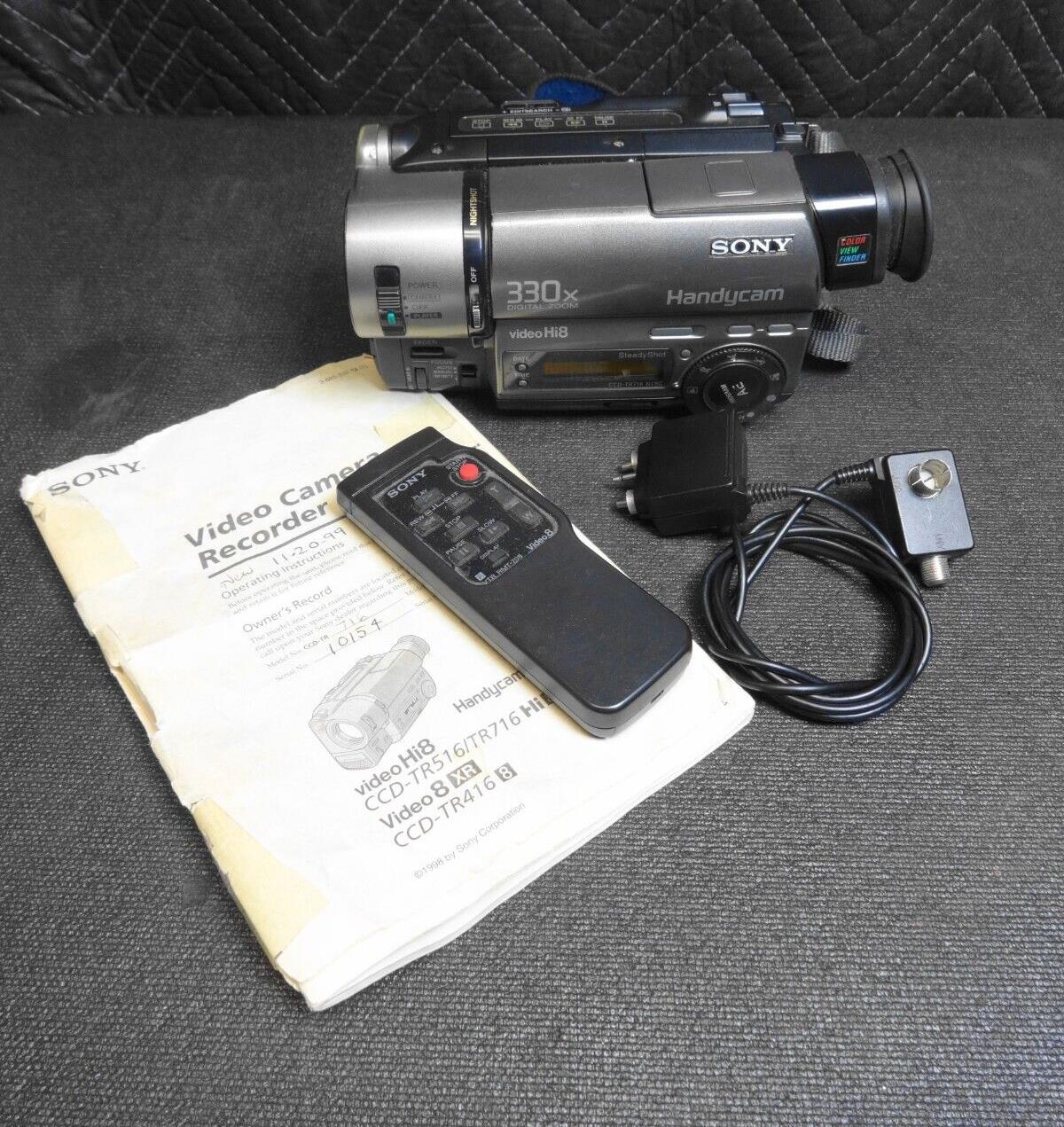 Sony Handyman Video Hi8 330x CCD-TR716 - NO BATTERY FOR PARTS OR REPAIR