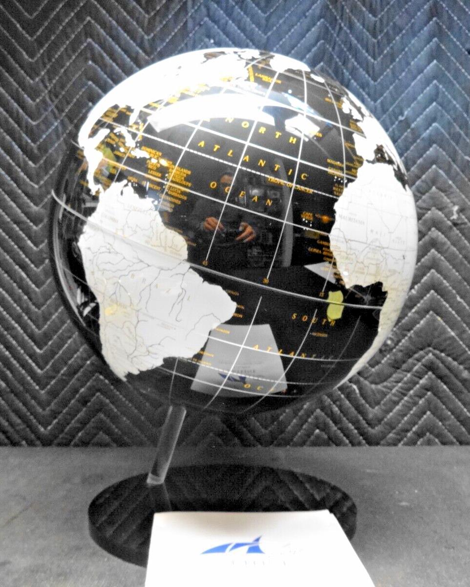 2006 ARTLINE GLOBES Onyx EarthSphere / Continental Acrylic Globe & Stand w/ COA