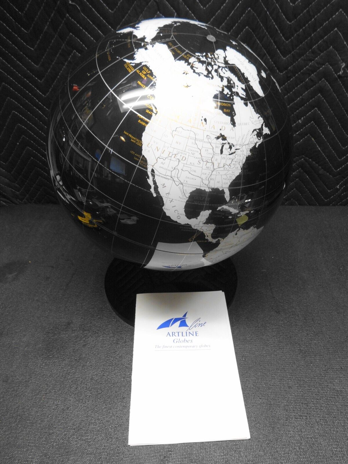 2006 ARTLINE GLOBES Onyx EarthSphere / Continental Acrylic Globe & Stand w/ COA